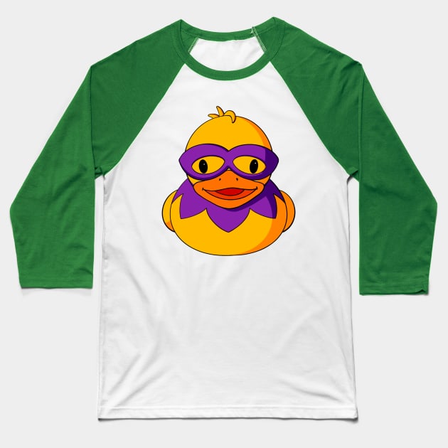 Mardi Gras Mask Rubber Duck Baseball T-Shirt by Alisha Ober Designs